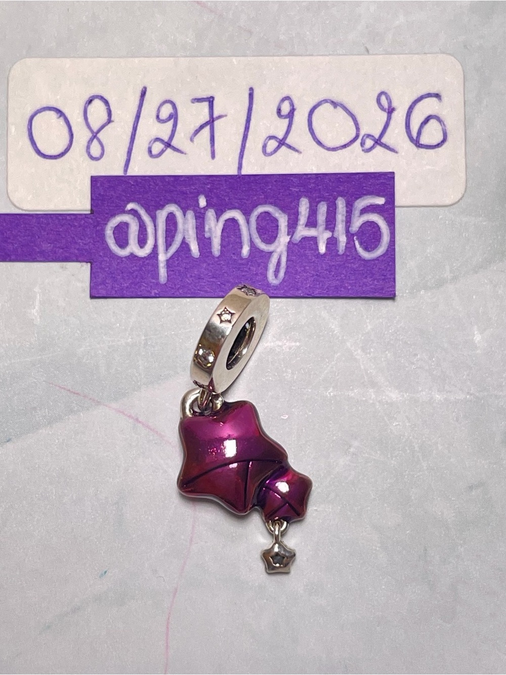 Pandora Stella Della Fortuna Purple Star dangle - Picture 6 of 10